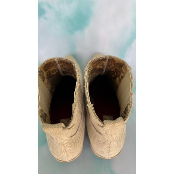 Band of Gypsies Women's Western Booties Natural Linen Color Size 9.5 Breathable - Picture 9 of 9